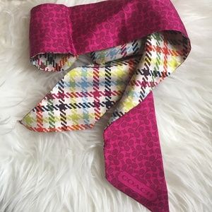 Authentic Coach Reversible Skinny Scarf